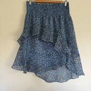 Munthe mid-length asymmetrical animal print in blue skirt Size: 36IT/ 4 US